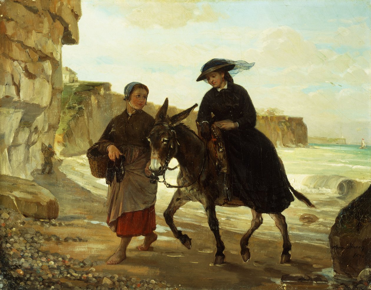 Turista a rybářka, 1870 od Henry Bacon