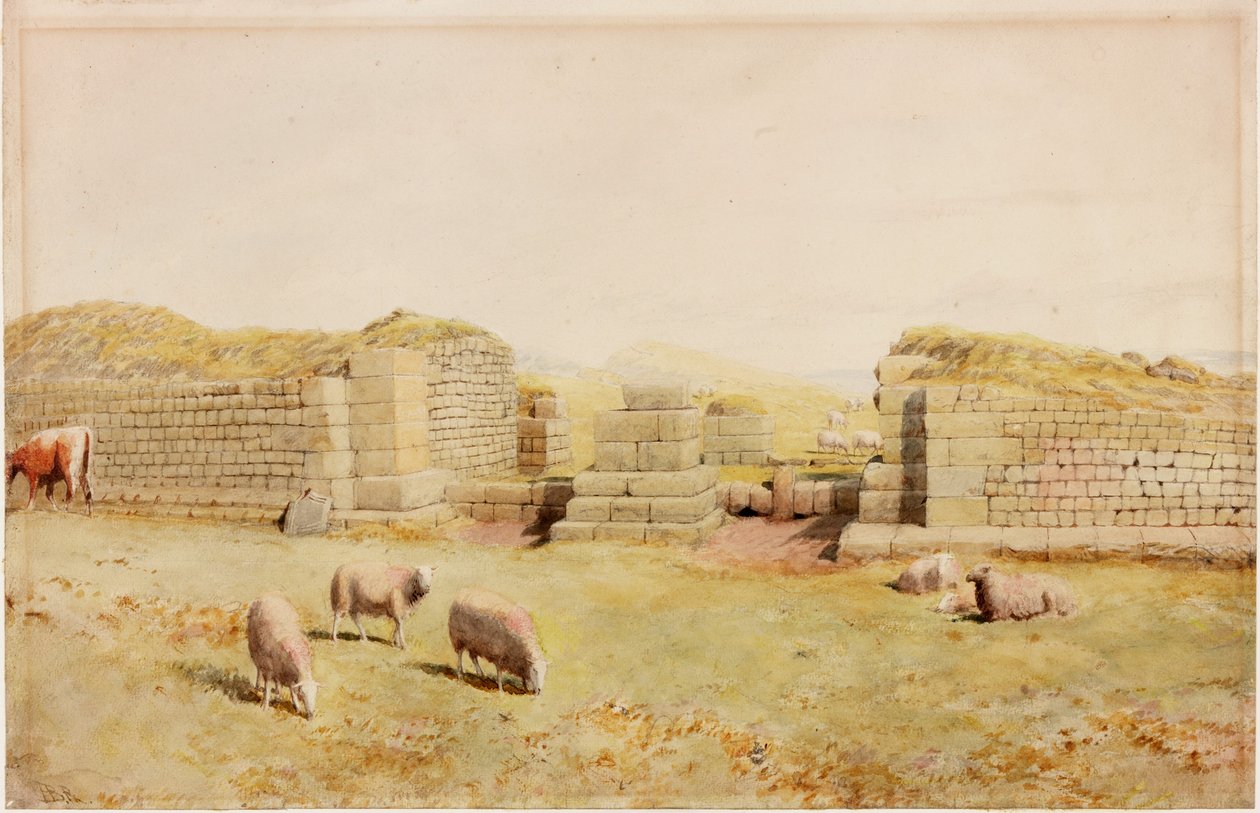 Západní brána u Housesteads (bodycolor) od Henry Burdon Richardson