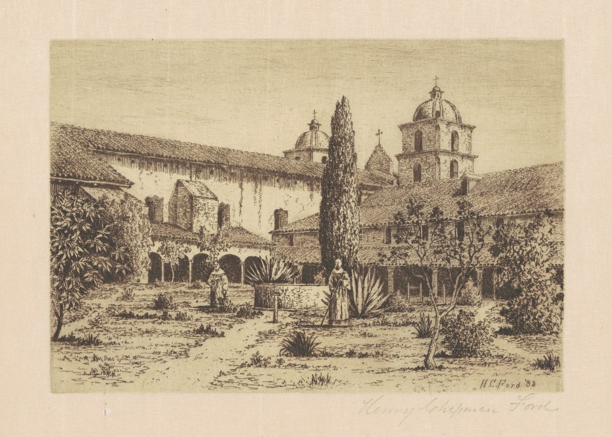 Zahrada, mise Santa Barbara, 1888. od Henry Chapman Ford