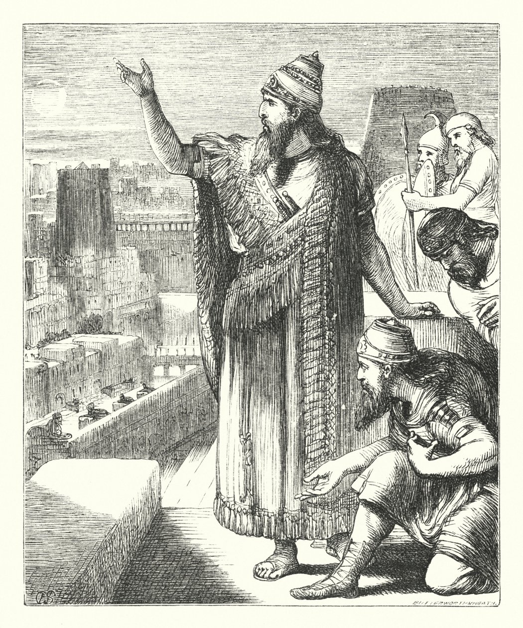 Nabuchodonozor v Babylóně (rytina) od Henry Courtney (after) Selous