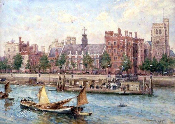 Lambethský palác z mostu od Henry Edward Tidmarsh