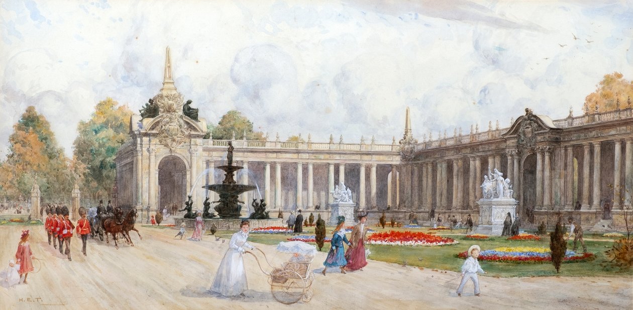 Veřejná zahrada (akvarel) od Henry Edward Tidmarsh