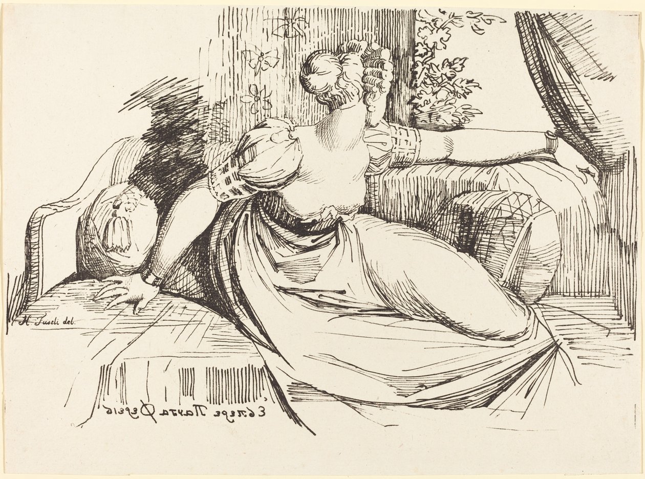 Žena sedící u okna od Johann Heinrich Füssli