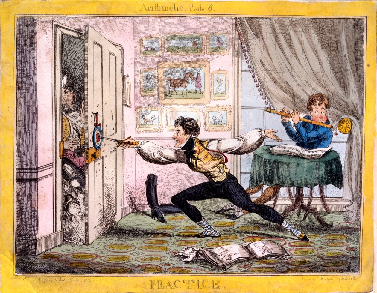 Praxe, 1827 (ručně kolorovaný lept) od Henry Heath