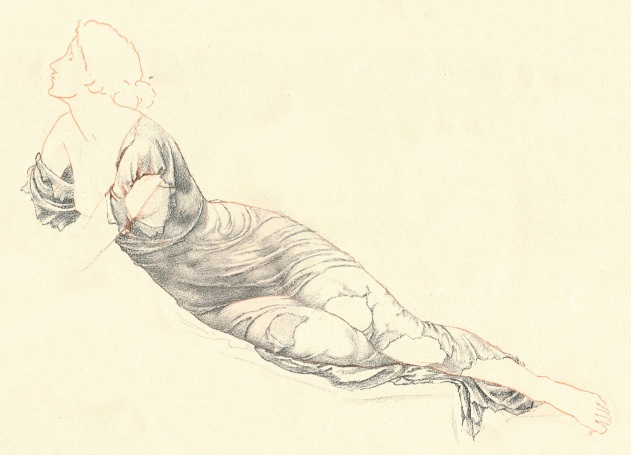 Studium v Drapery, c1900 od Henry Holiday