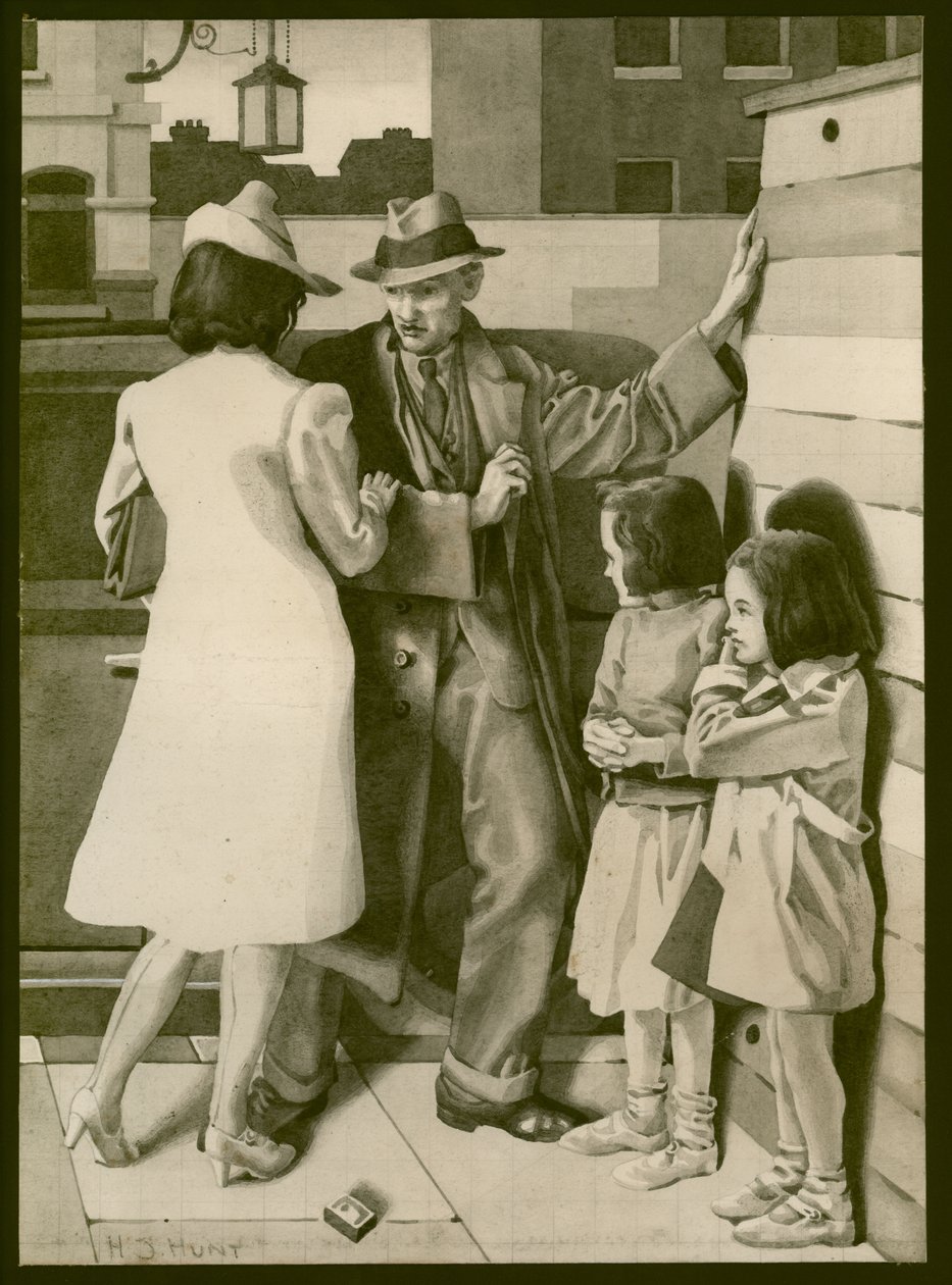 Hádka, kolem roku 1935 (přepis na papíře) od Henry J. Hunt