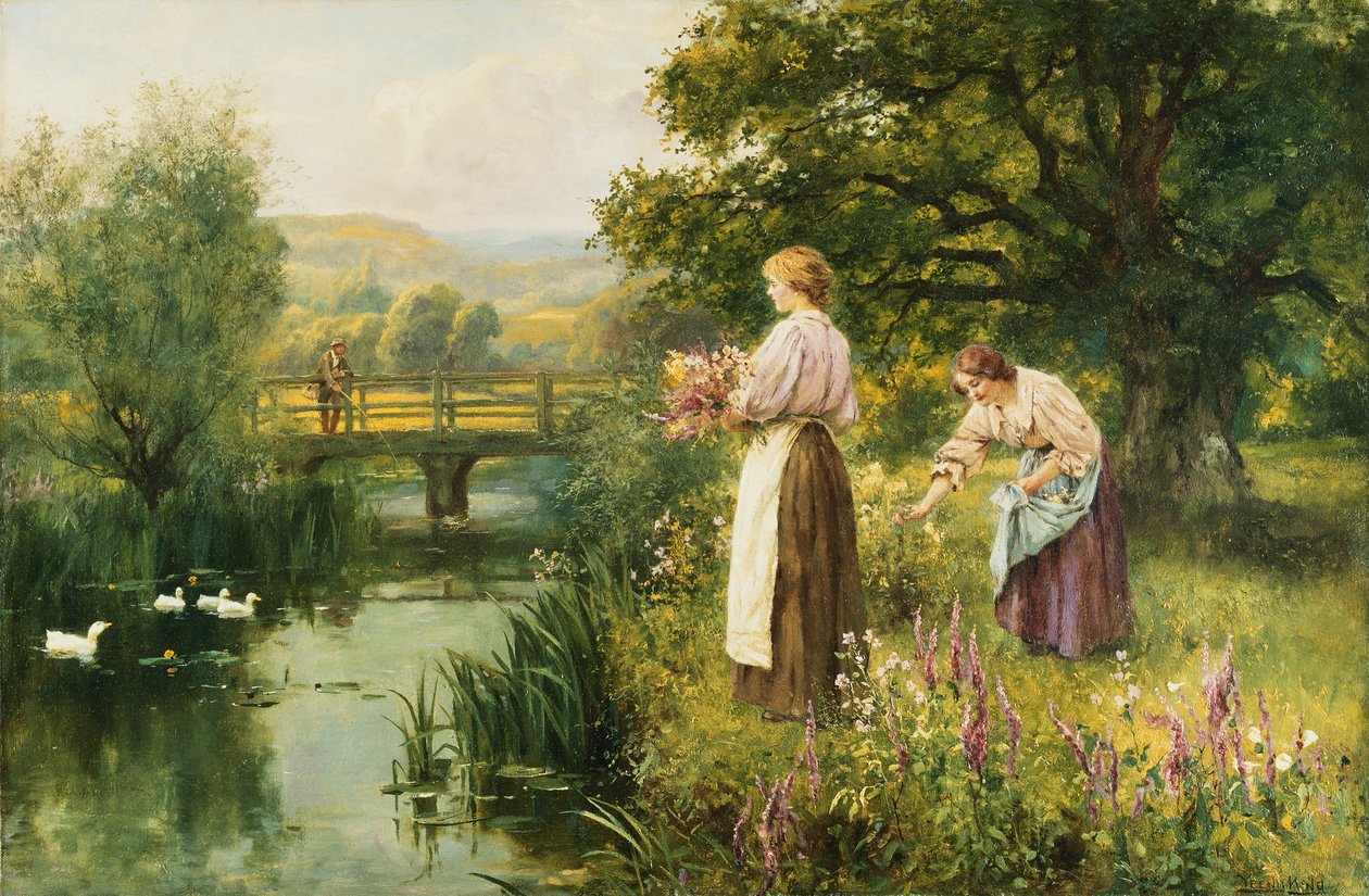 Sběr jarních květin, od Henry John Yeend King