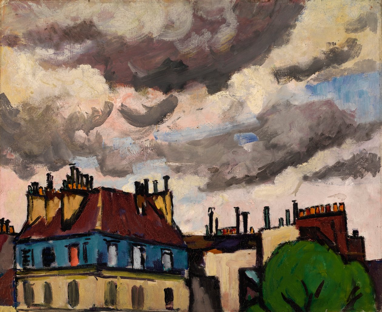 Střechy a mraky, Paříž, 1910-1912. od Henry Lyman Saÿen