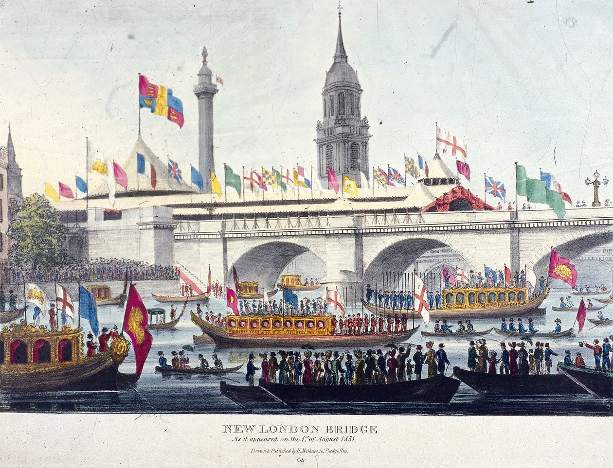 London Bridge new, Londýn, 1831 od Henry Matthews