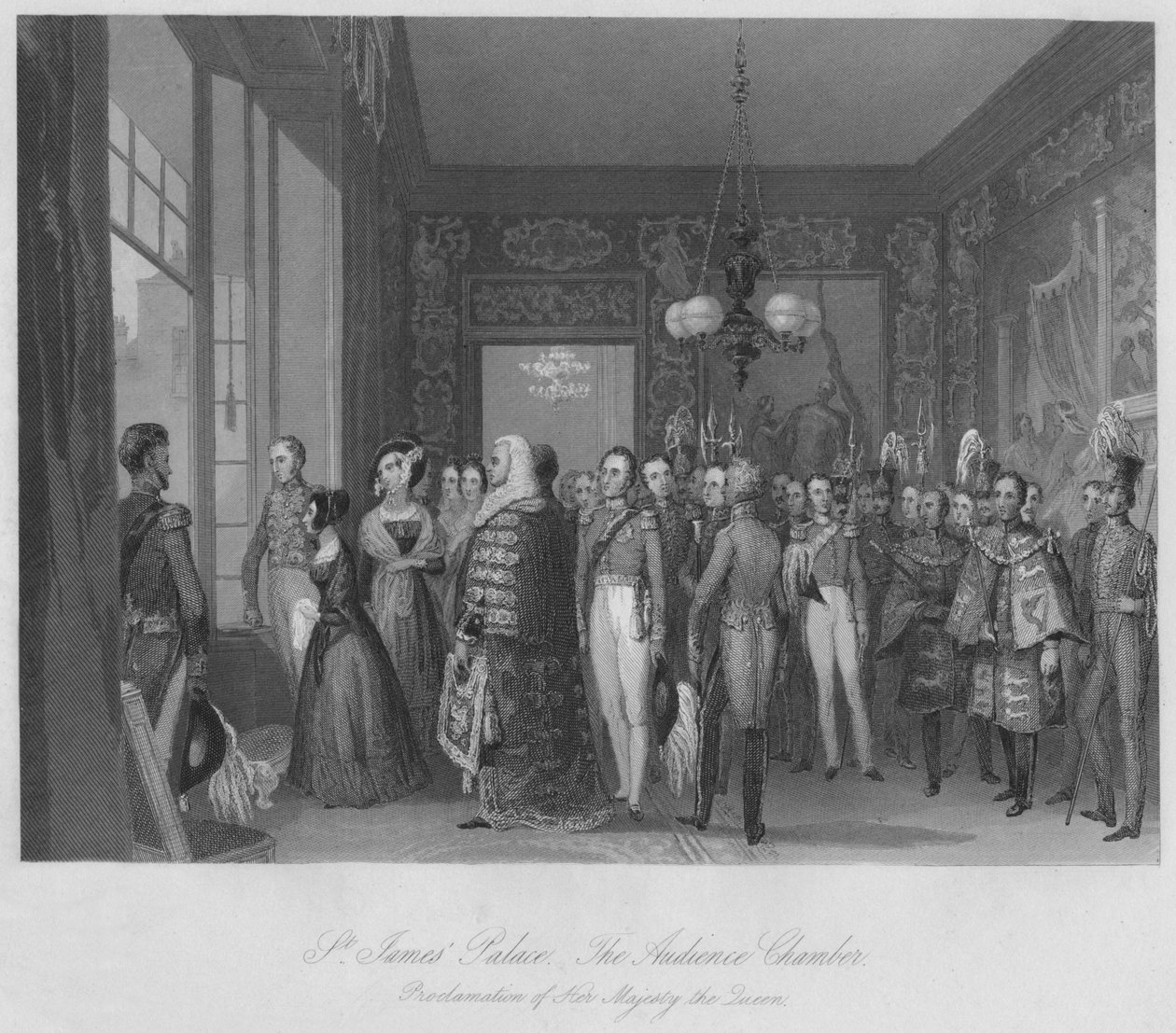 Palác svatého Jakuba. Audienční sál, c1841 od Henry Melville