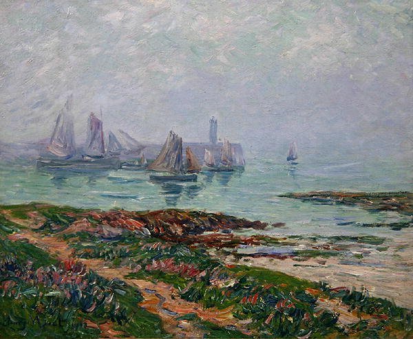 Pobřežní scéna s rybářskými čluny od Henry Moret