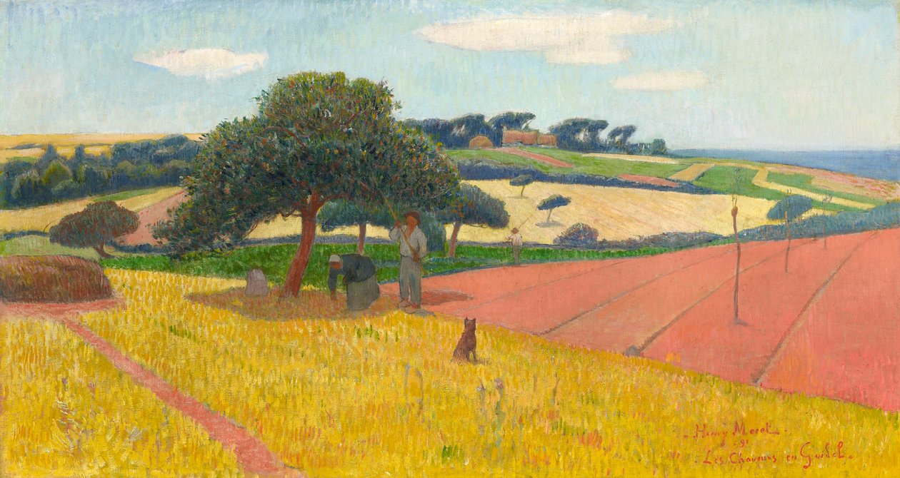 Les Chaumes v Guidel, 1891. od Henry Moret