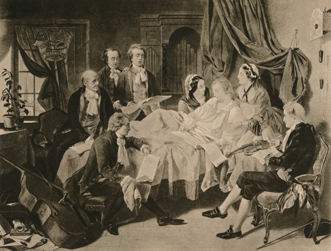 Mozartova smrtelná postel, 1910. od Henry Nelson O