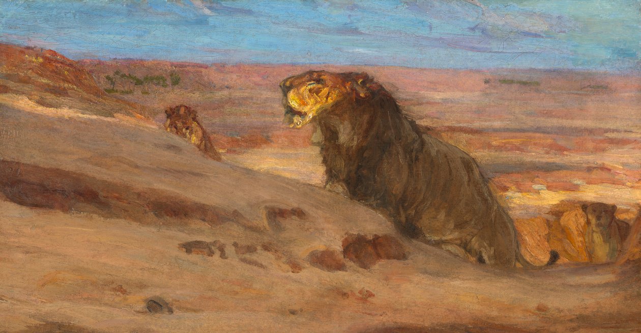 Lvi v poušti, ca. 1897-1900. od Henry Ossawa Tanner