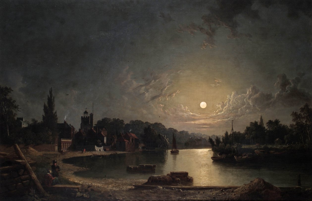 Twickenham by Moonlight, 1835 od Henry Pether