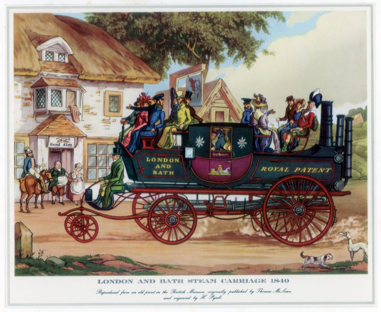 Londýn a Bath Steam Carriage, 1840, c1800-1840. od Henry Pyall