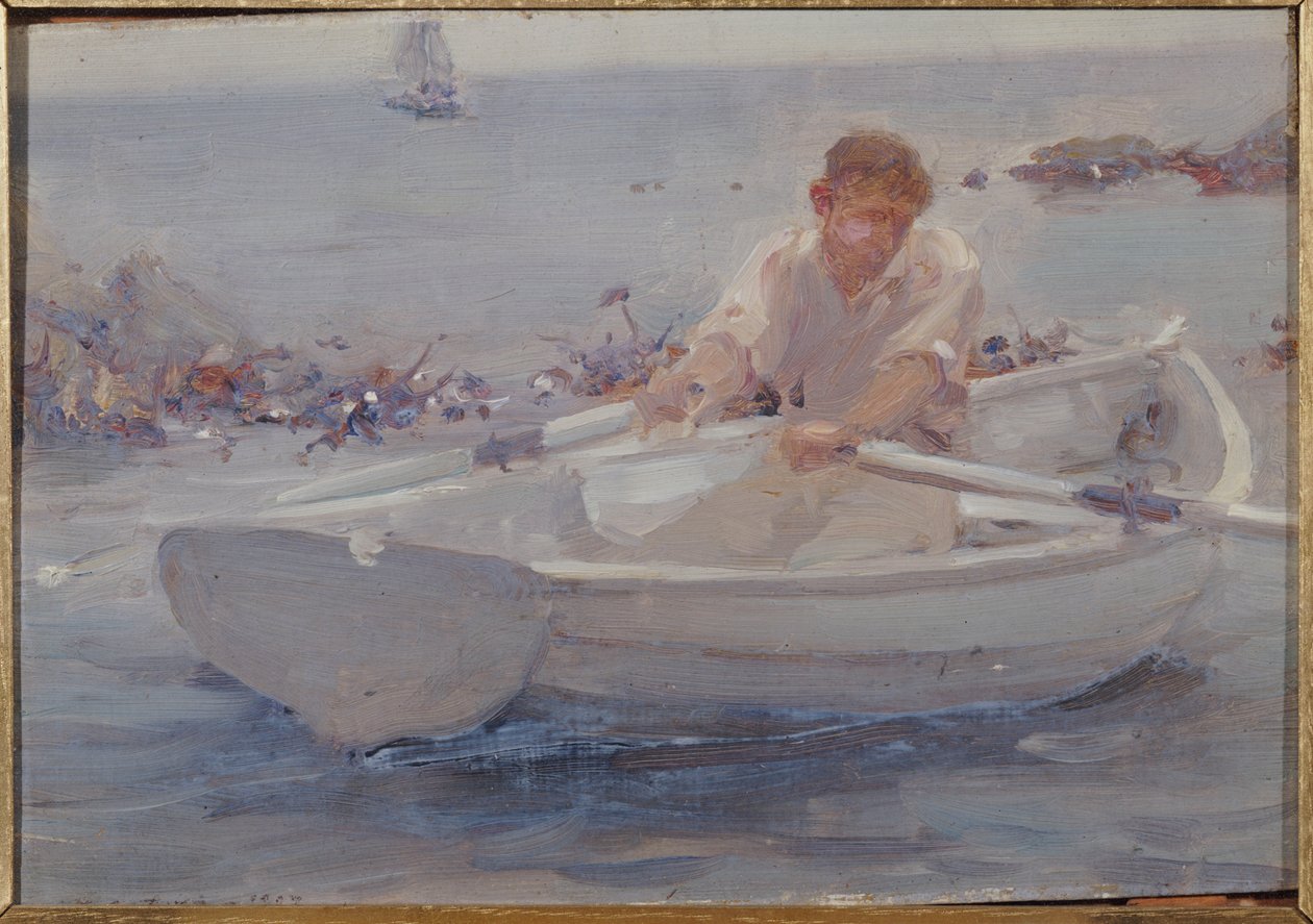 Muž ve veslici, 1907 od Henry Scott Tuke