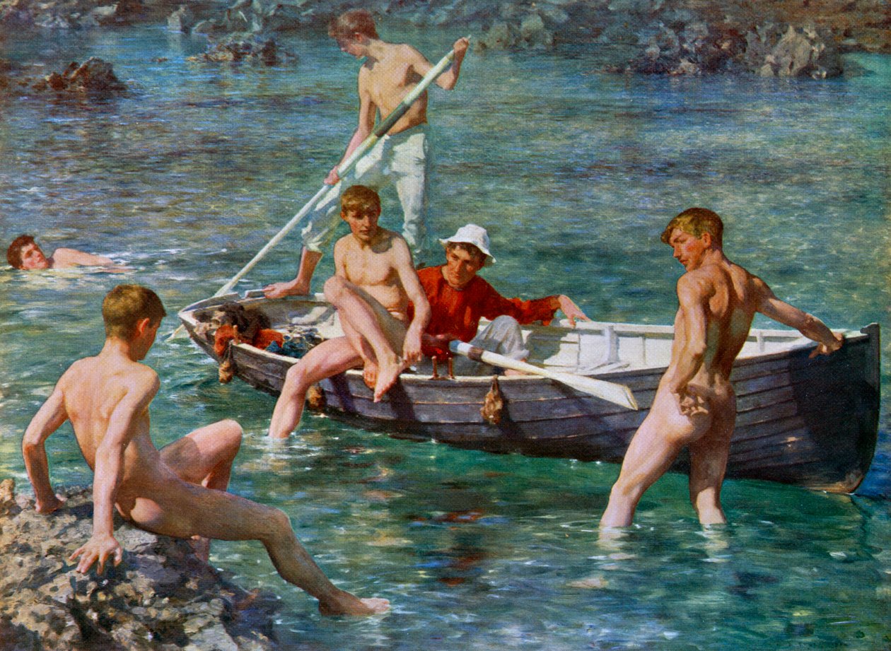 Rubín, zlato a malachit, 1902, 1912. od Henry Scott Tuke