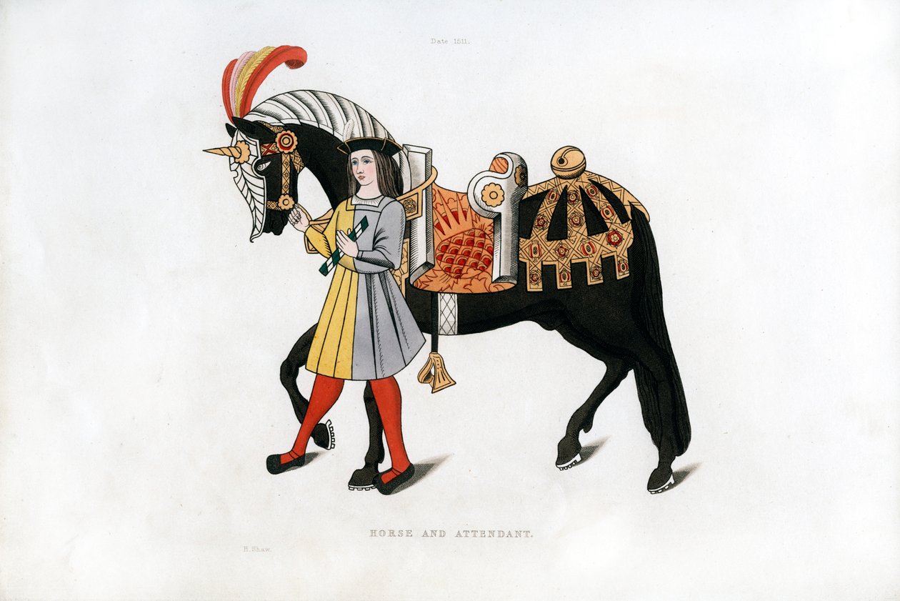 Kůň a doprovod, c1511, 1843. od Henry Shaw
