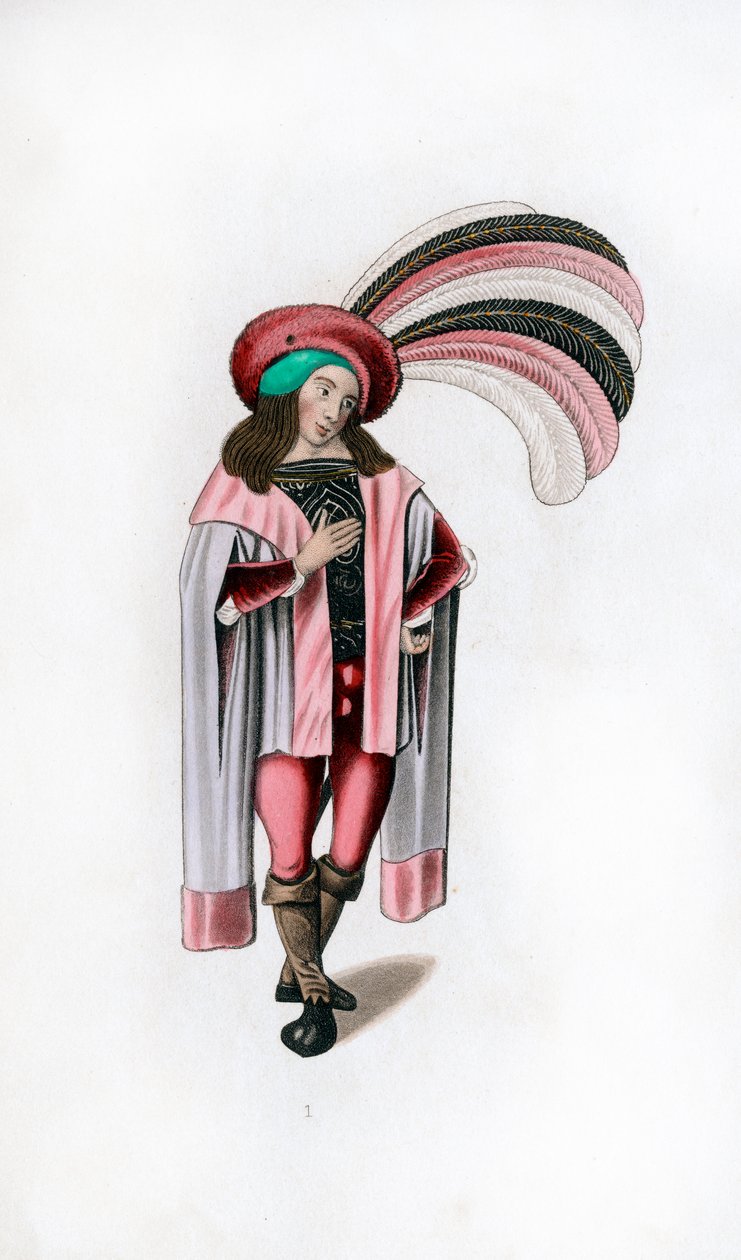 Pánské šaty, c1480, 1843. od Henry Shaw