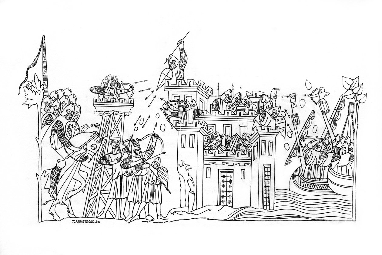 Scéna obléhání, c1260, 1843. od Henry Shaw
