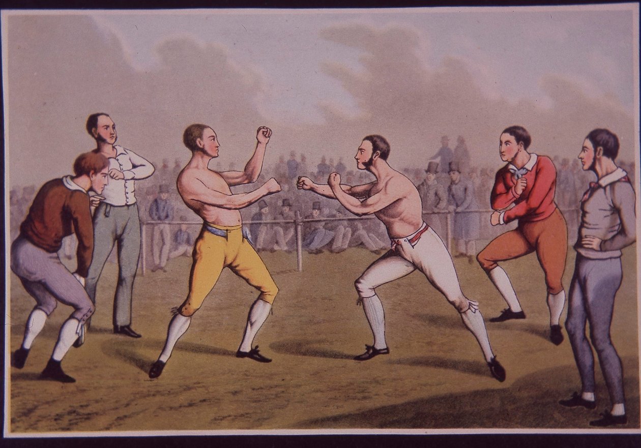 Barefist prizefight (color litho) od Henry Thomas Alken