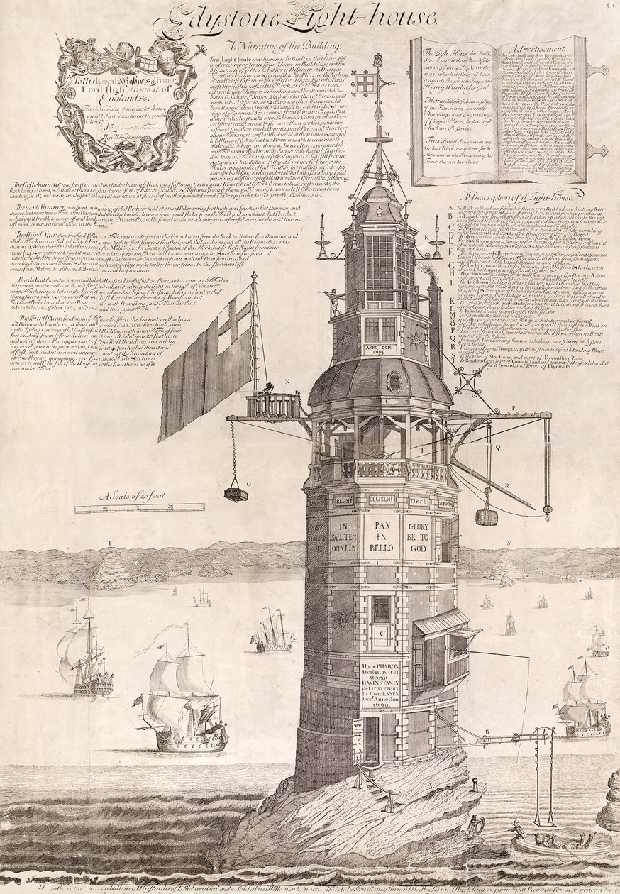 Eddystone Lighthouse, hospoda. C1762 od Henry Winstanley