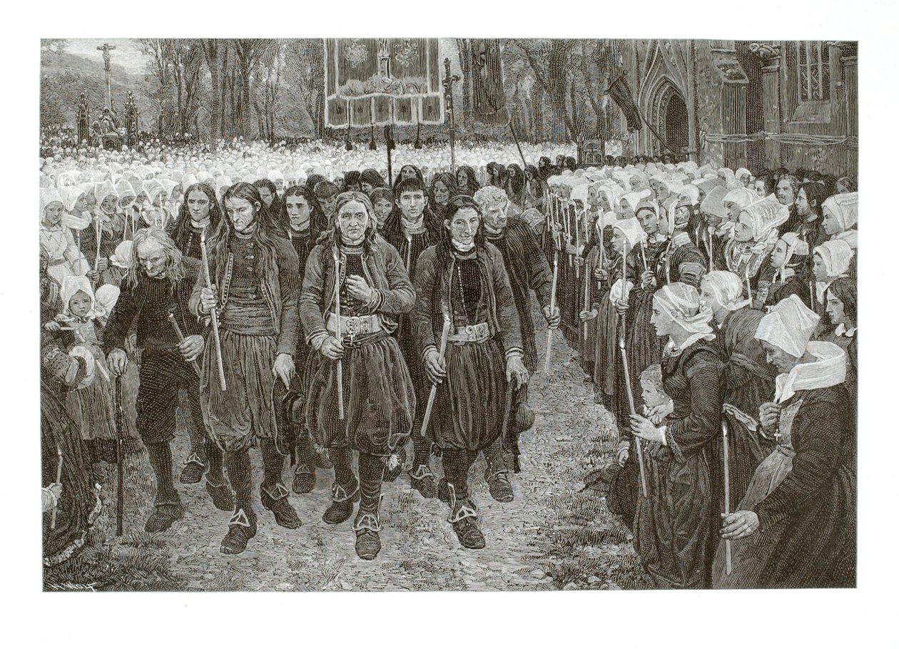 Náboženské procesí v Bretani od Henry Wolf