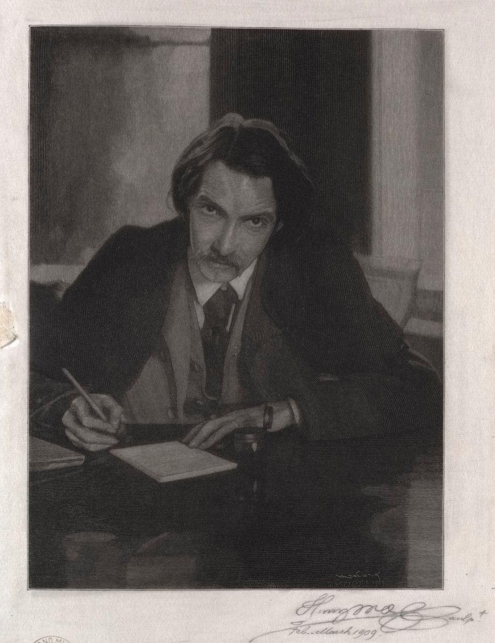 Robert Louis Stevenson, 1909. od Henry Wolf