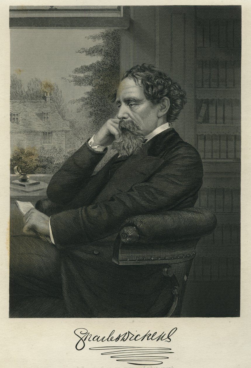 Charles Dickens, portrét z Watkinsovy fotografie od Herbert Watkins