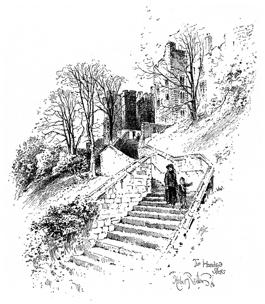 The Hundred Steps, Windsor Castle, c1888. od Herbert Arthur