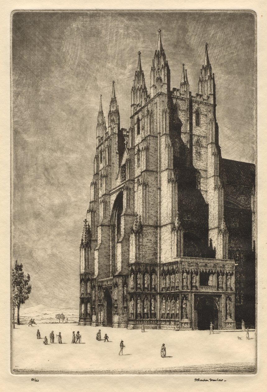 Canterburská katedrála od Herbert Gordon Warlow