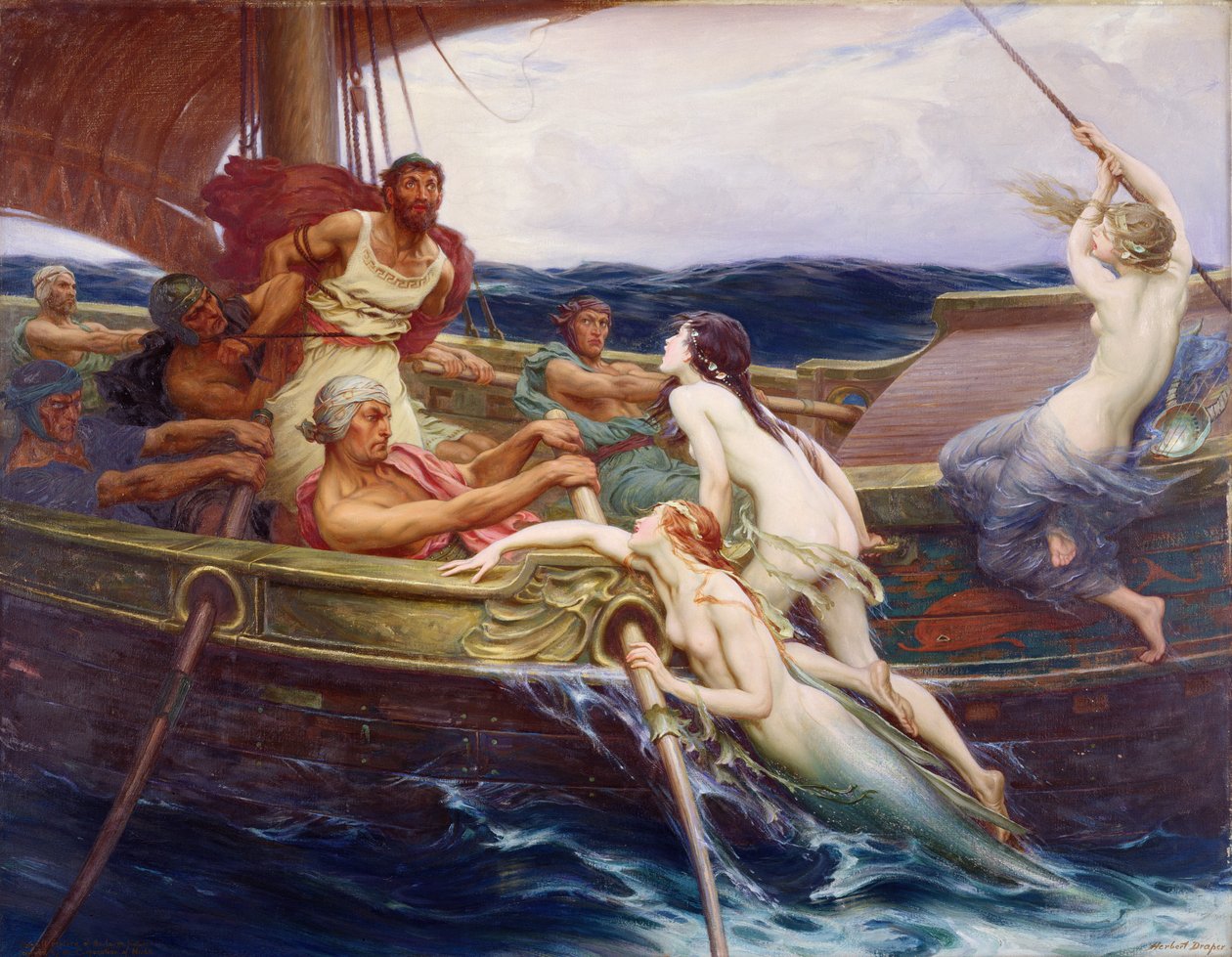 Odysseus a sirény od Herbert James Draper