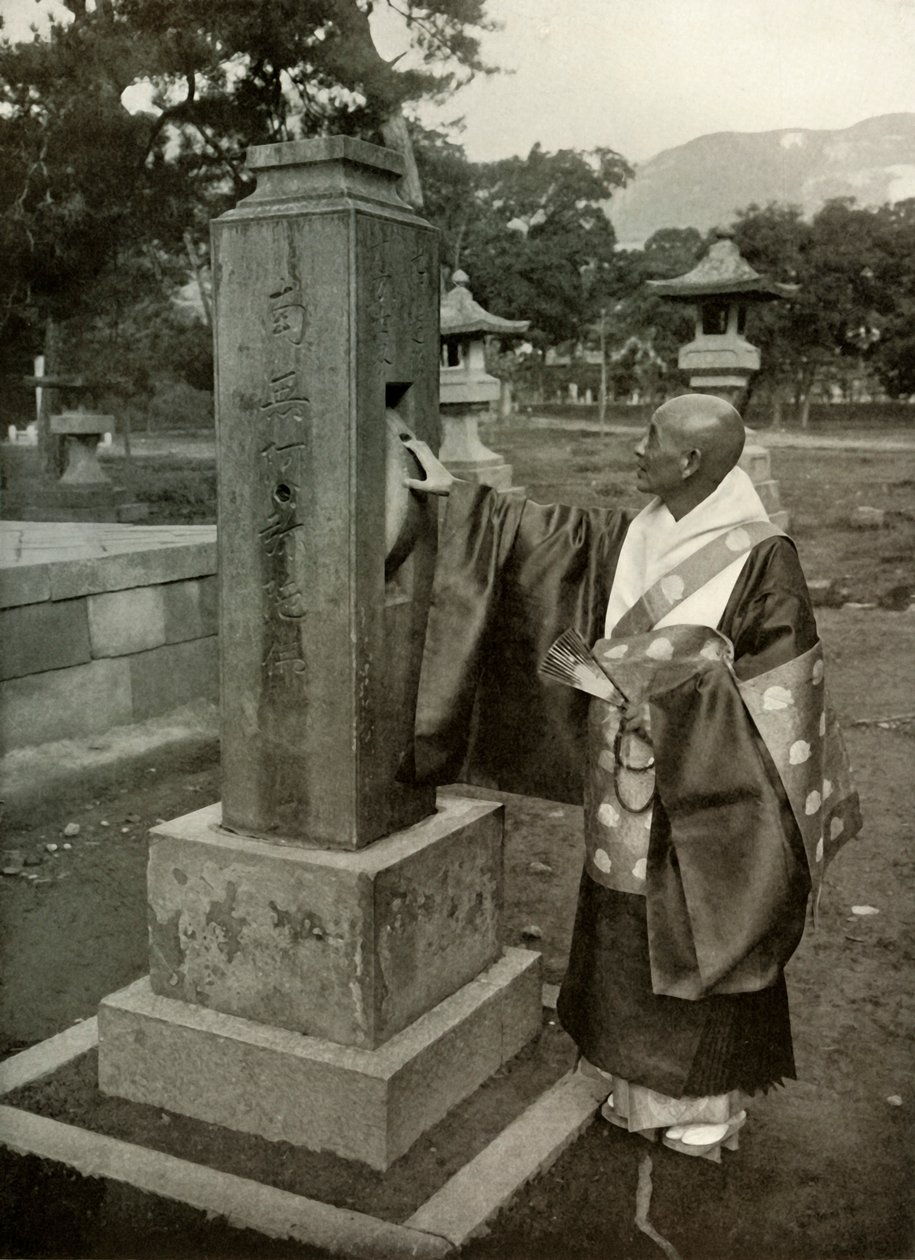 Buddhistický kněz a modlitební kolo, 1910. od Herbert Ponting