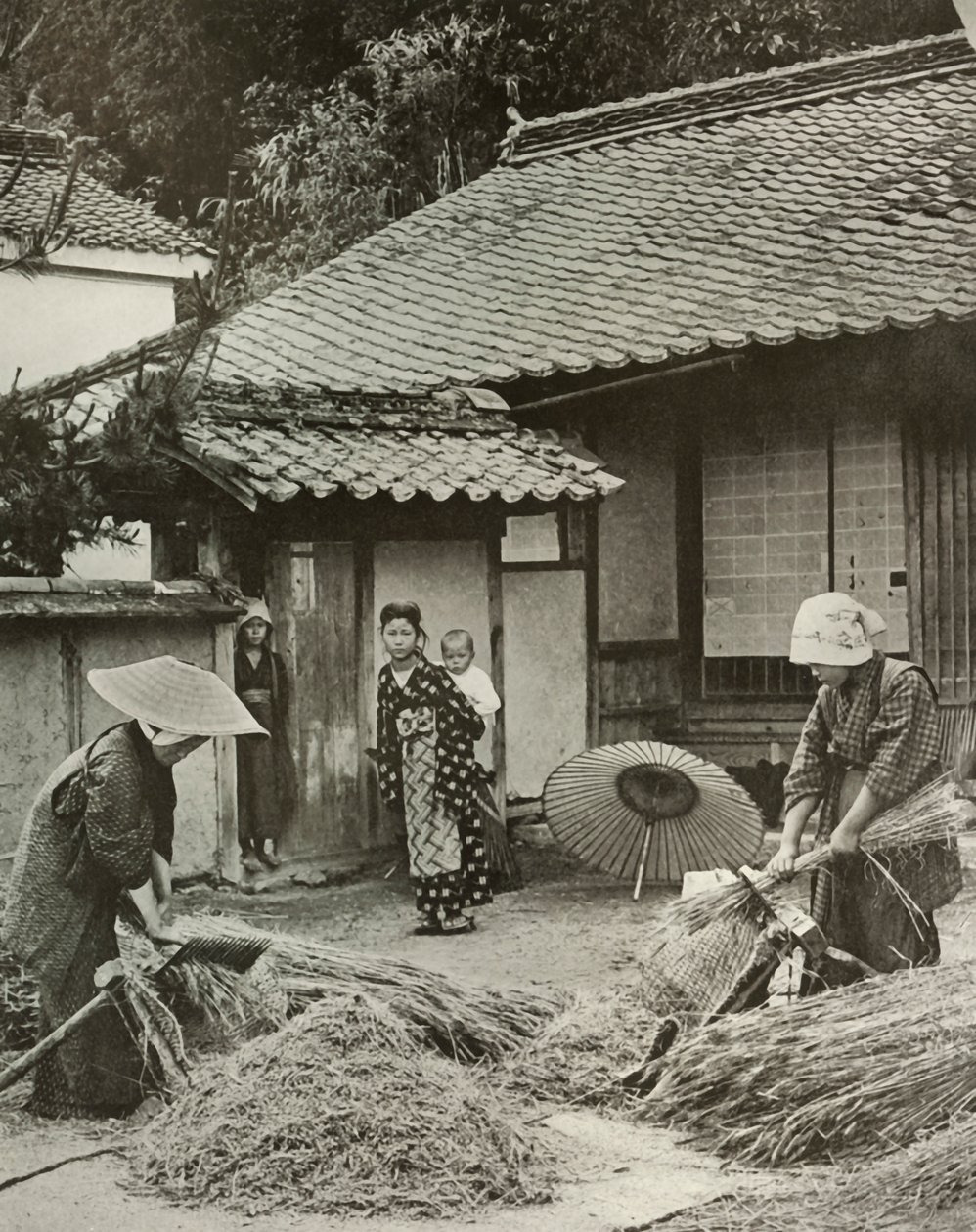 Rolnické ženy v čele ječmene, 1910. od Herbert Ponting