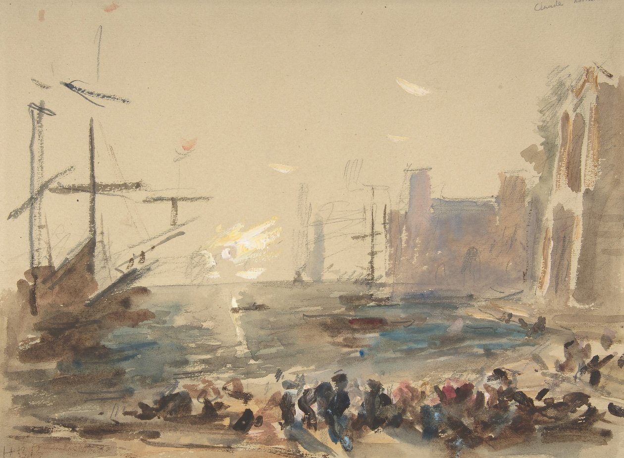 Seascape recto, Nerozluštitelná skica verso, 1840-1906. od Hercules Brabazon Brabazon