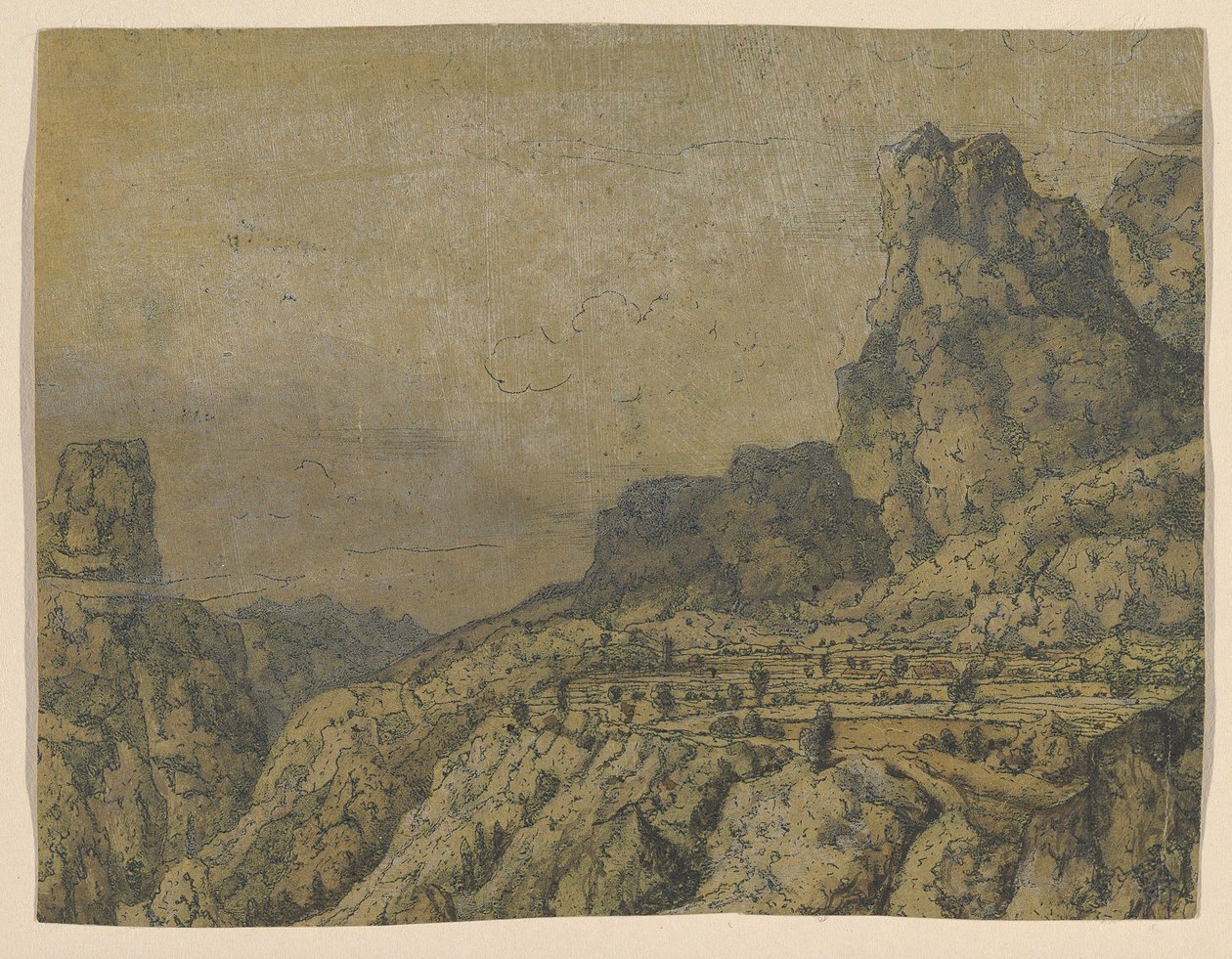 Horské údolí s plošinou, ca. 1625-30. od Hercules Seger
