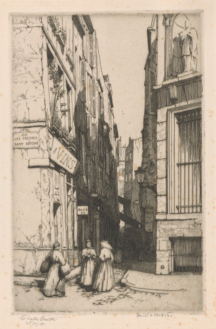 Rue de la Parcheminerie, Paříž od Herman Armour Webster