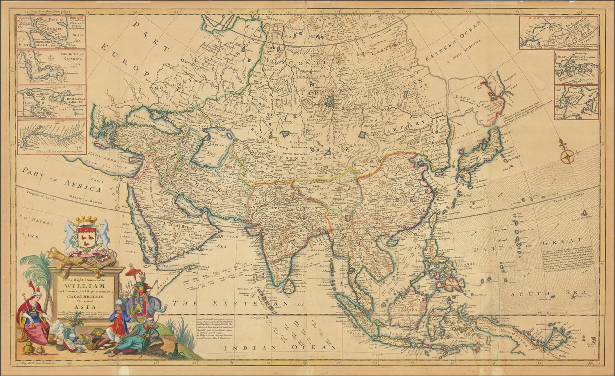 Mapa Asie z roku 1730, Herman Moll od Herman Moll