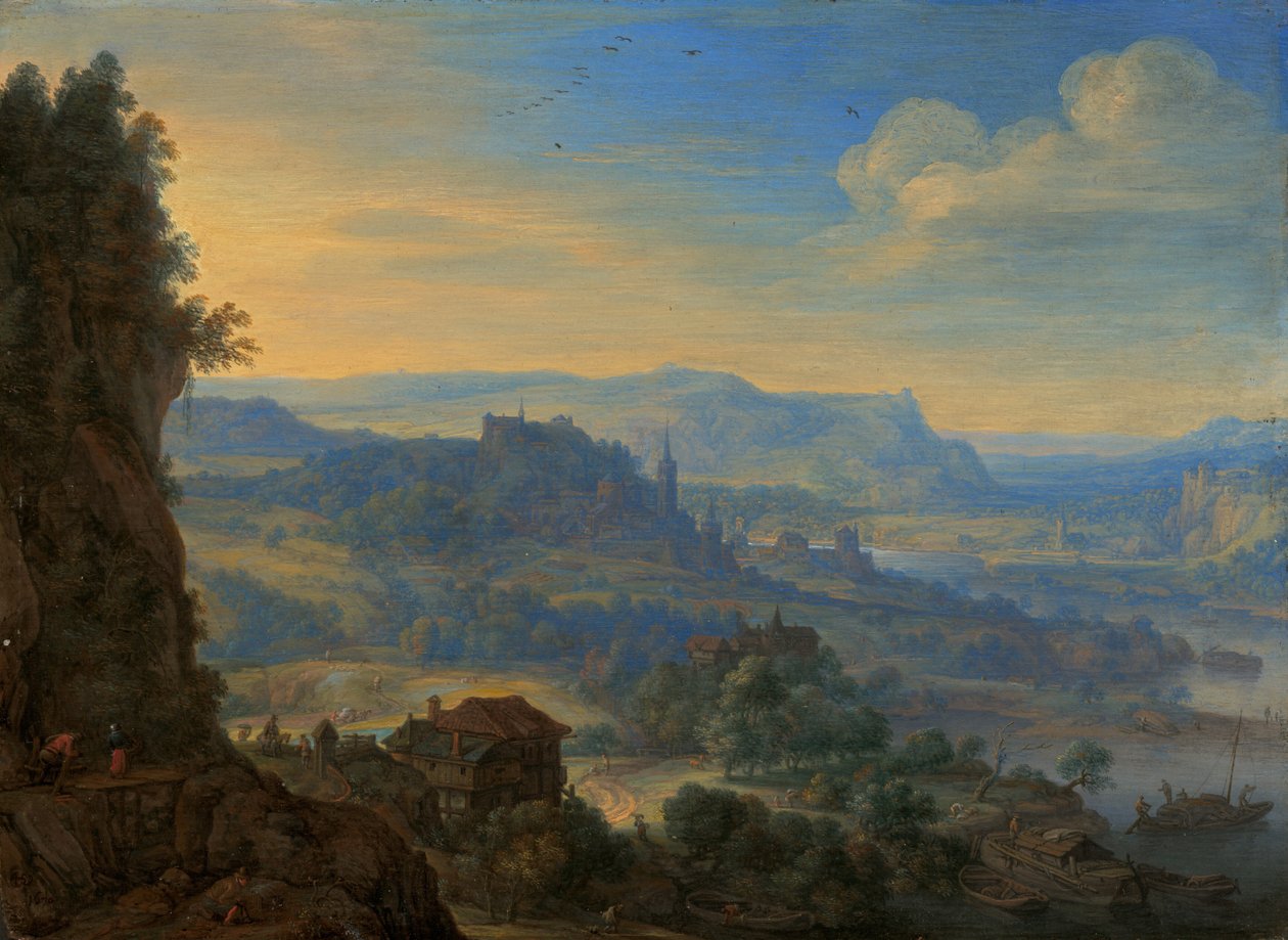 Imaginární říční krajina od Herman Saftleven