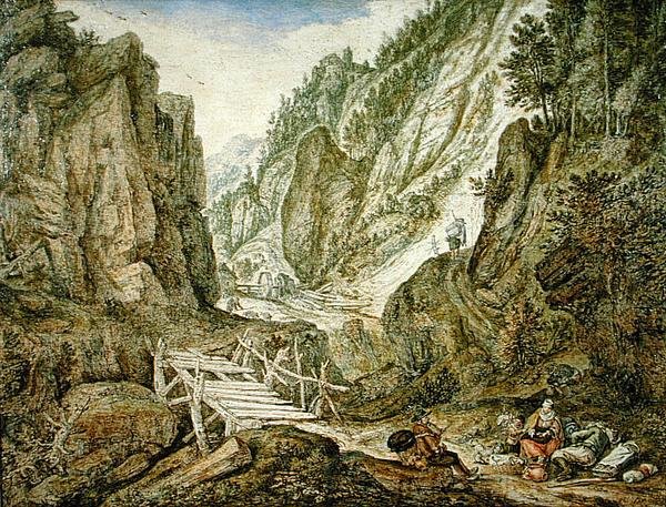 Hornatá krajina od Herman the Younger Saftleven