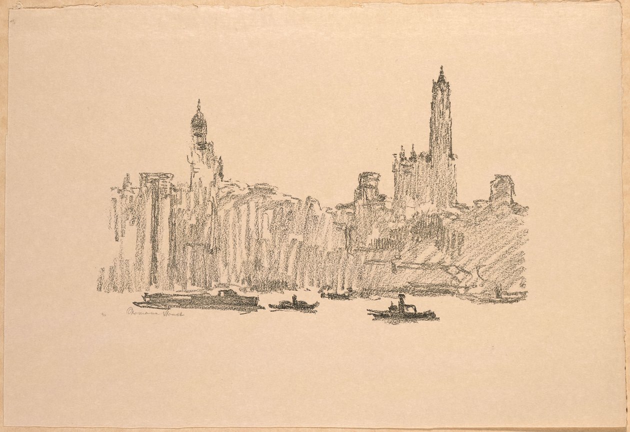 New York. Mrakodrapy z Brooklynu od Hermann Struck