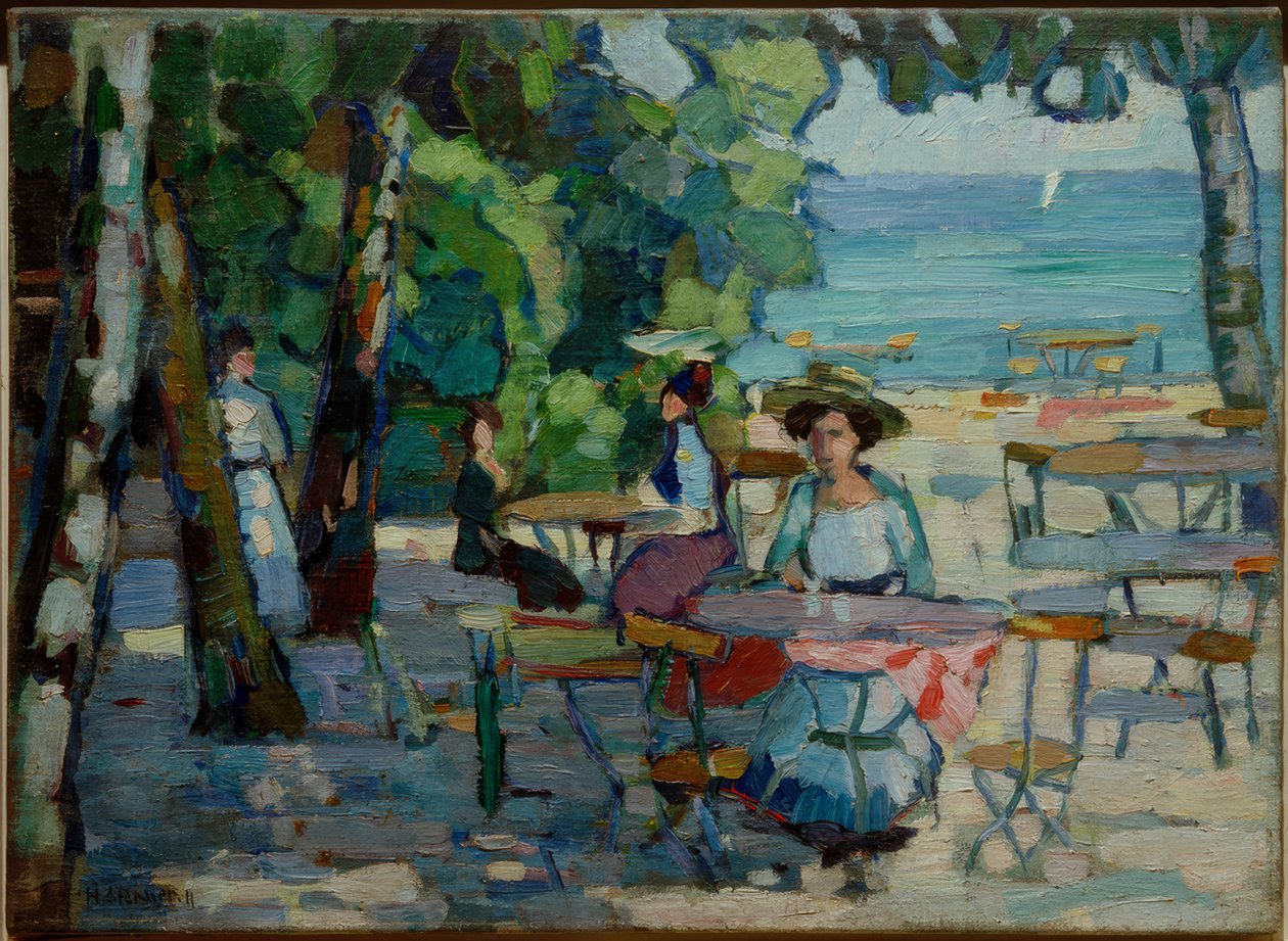Kávová zahrada na Ammersee od Hermann Stenner