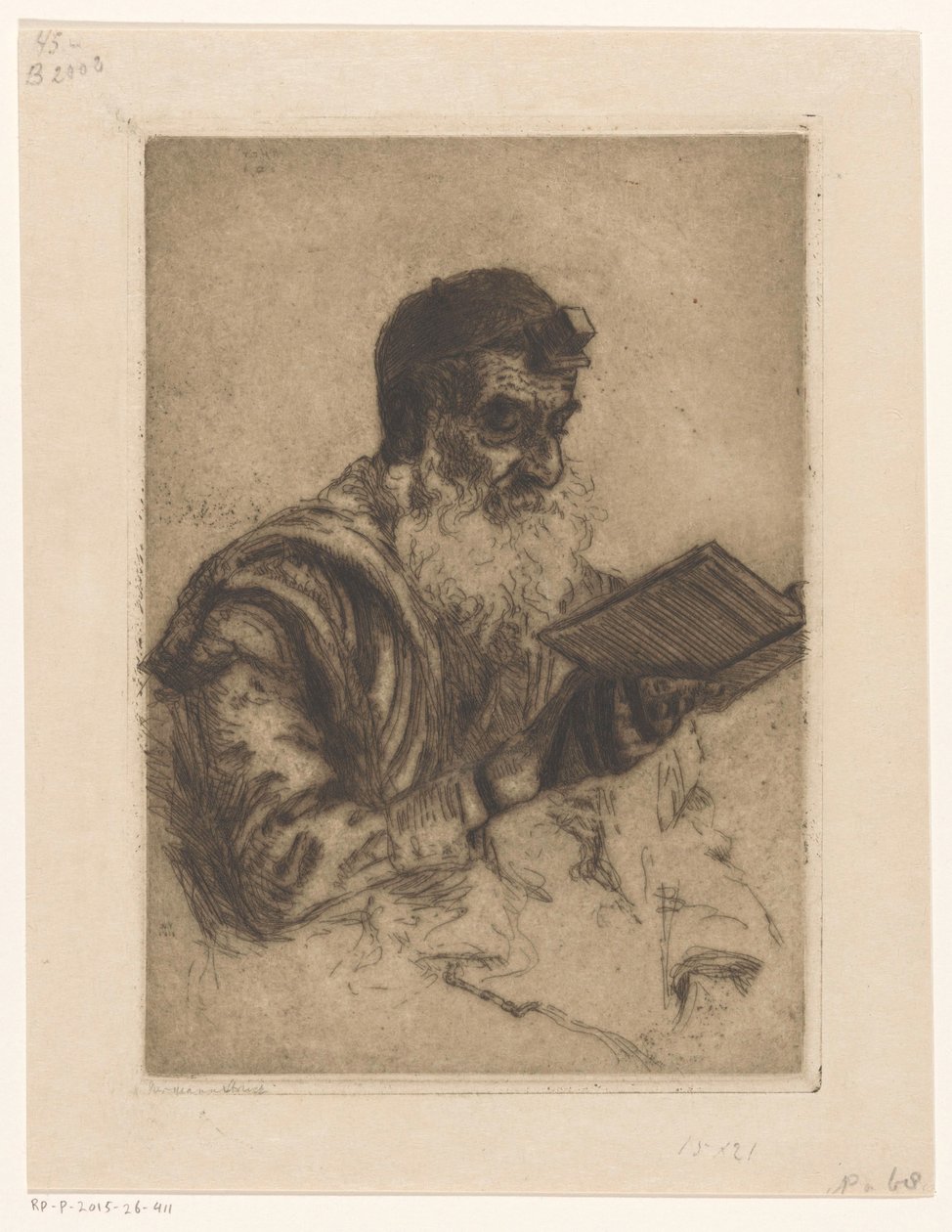 Modlící se židovský muž od Hermann Struck (signed by artist)