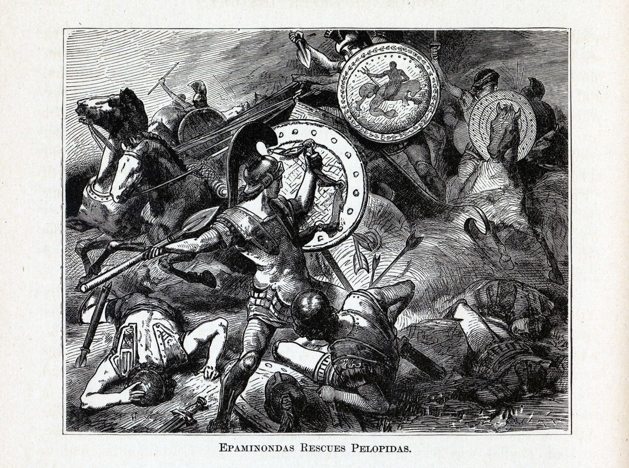 Epaminondas zachraňuje Pelopidas, 1882 od Hermann Vogel