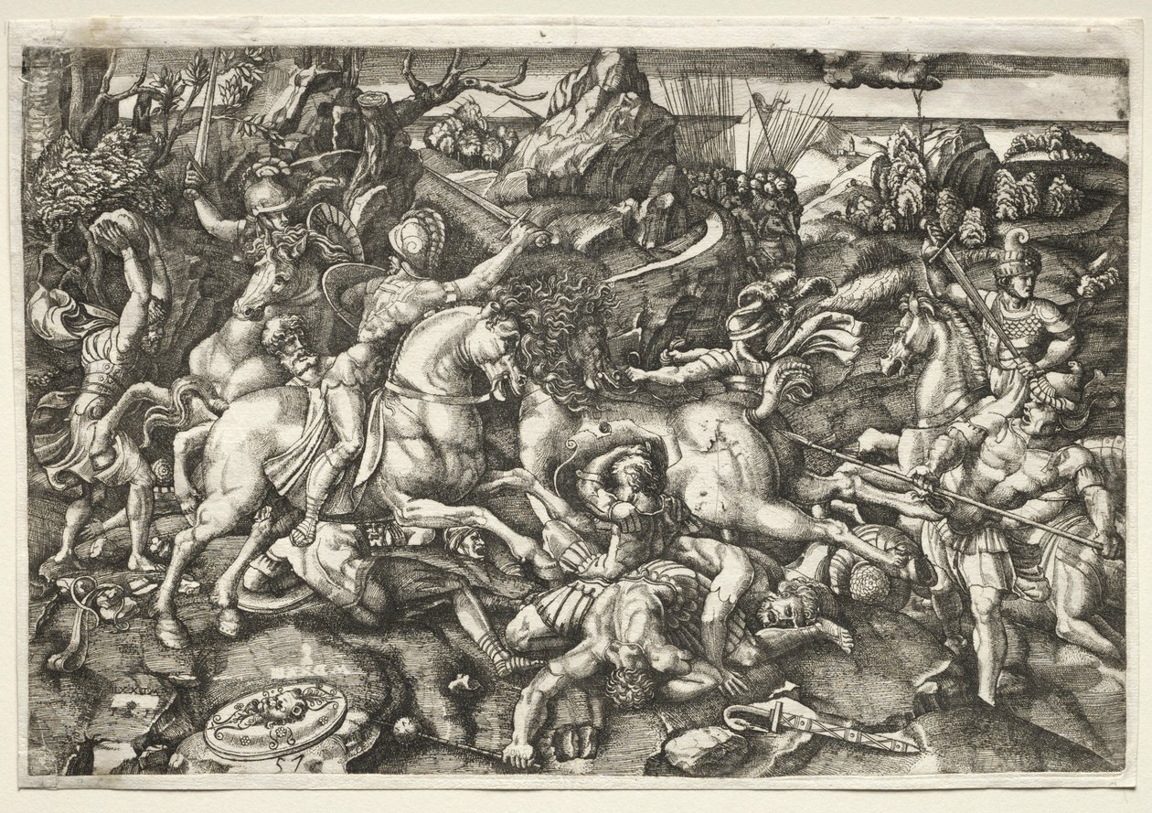 Boj mezi jezdci, 1523. od Hieronymous Hopfer