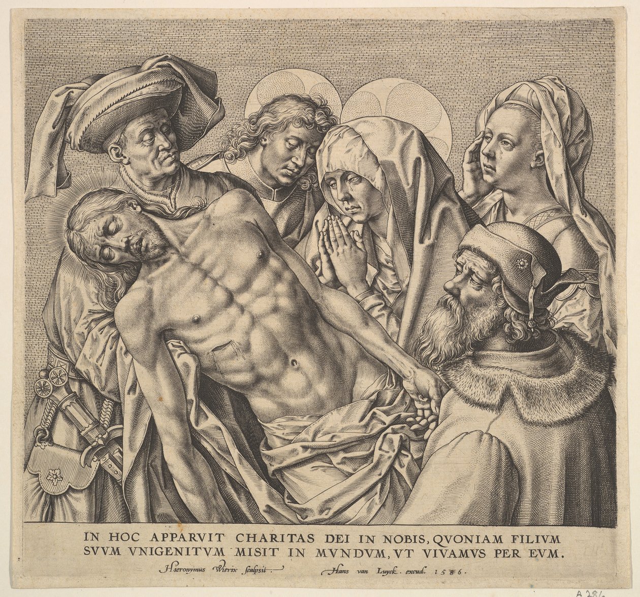 Nesení Těla Kristova, 1586. od Hieronymous Wierix