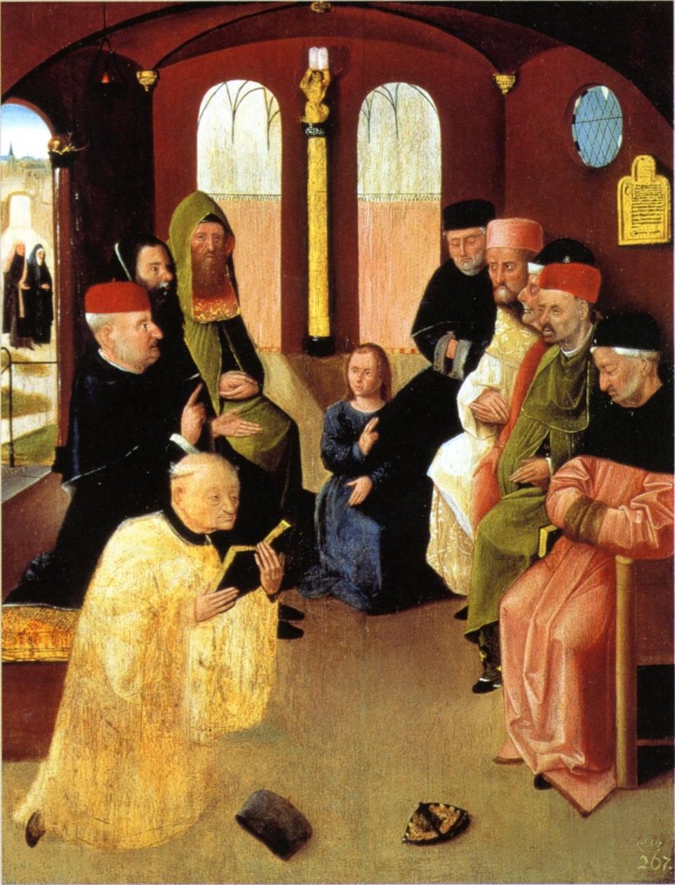 Kristův spor s lékaři v chrámu po restaurování od Hieronymus Bosch