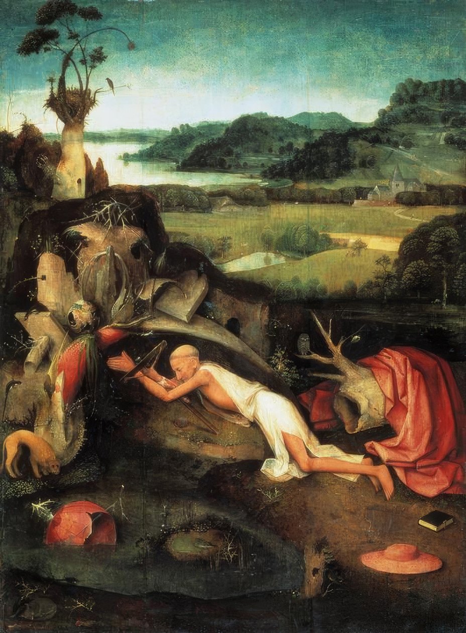 Svatý Jeroným v modlitbě od Hieronymus Bosch