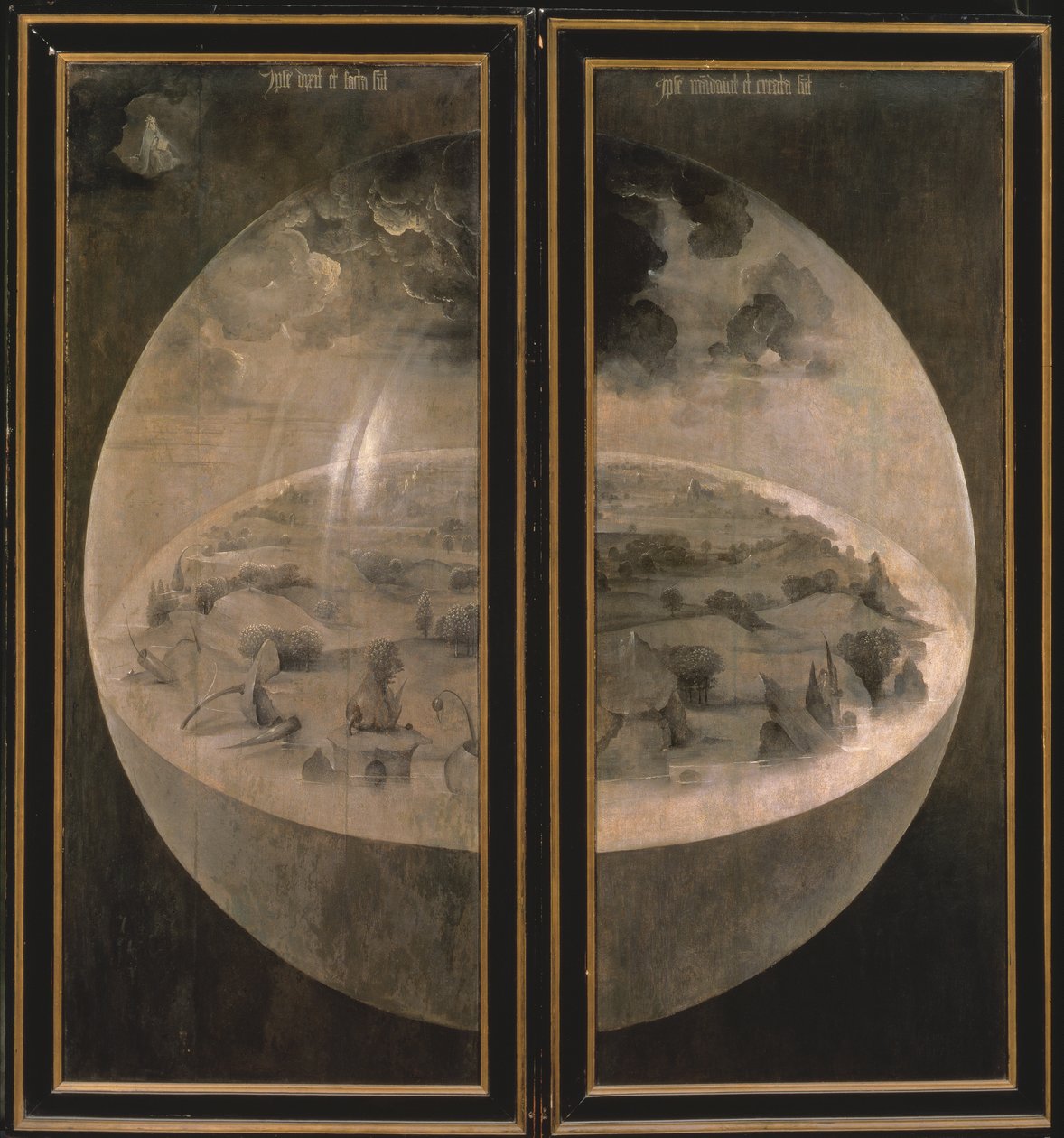 Stvoření světa, zavřené dveře triptychu „Zahrada pozemských rozkoší“, kolem roku 1500 (viz také 3425) od Hieronymus Bosch